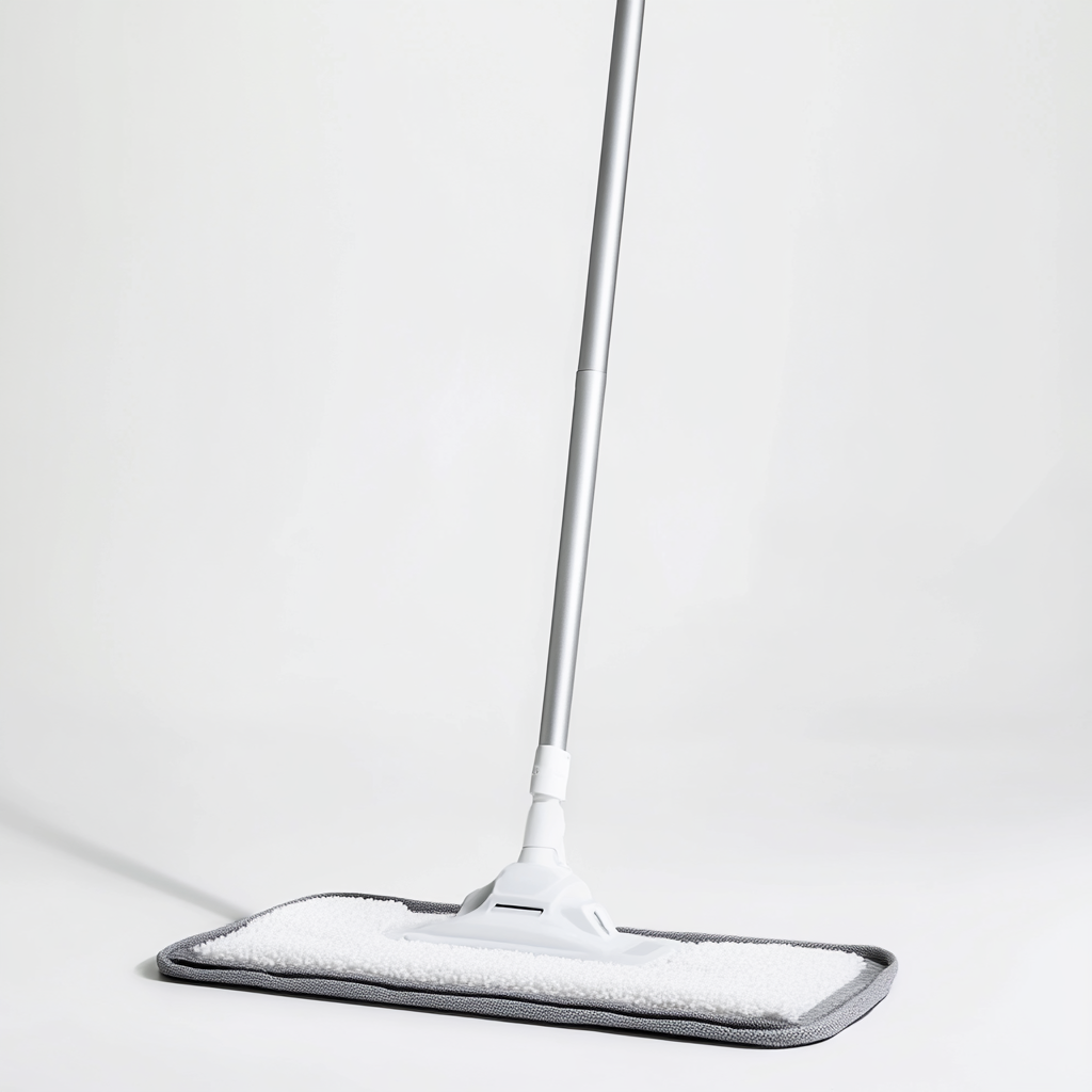 Plvwc Flat Mop - Self-Wringing Hands-Free Floor Mop - Ultra-Absorbent Microfiber Pad - 360-Degree Swivel Head for Hardwood, Tile & Laminate