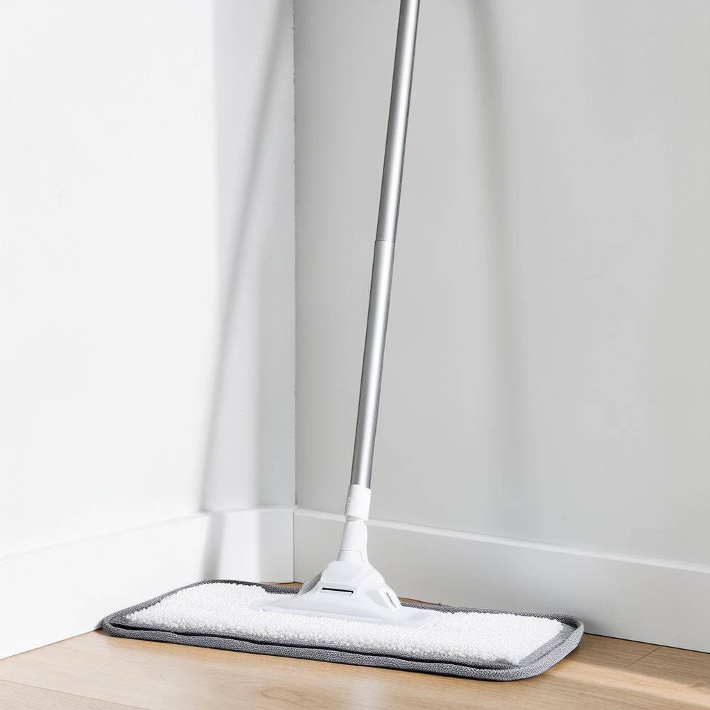 Plvwc Flat Mop - Self-Wringing Hands-Free Floor Mop - Ultra-Absorbent Microfiber Pad - 360-Degree Swivel Head for Hardwood, Tile & Laminate