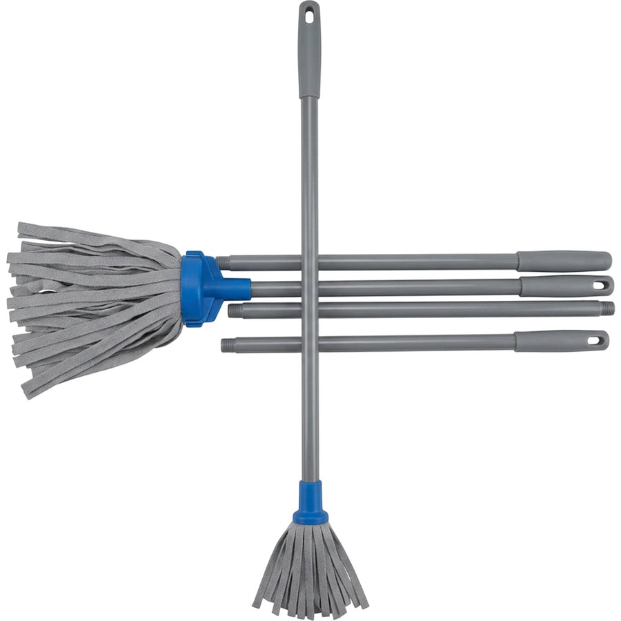 Plvwc Self-Wringing Cotton Strip Mop with Ratchet Collar Gray