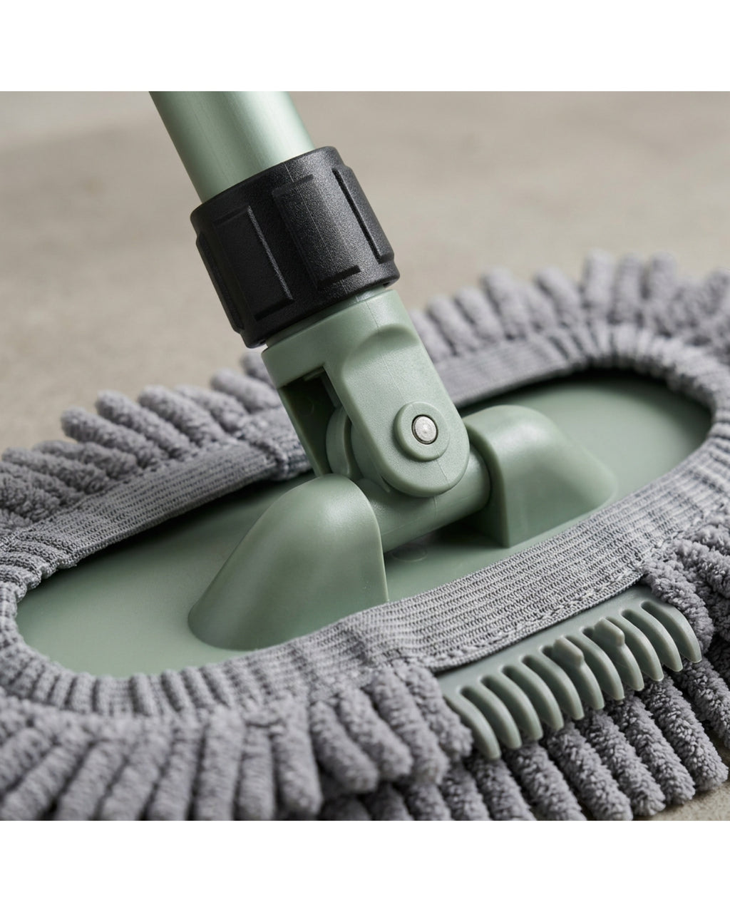 Plvwc Triangular Chenille Dust Mop with Telescoping Handle Sage - Detail view